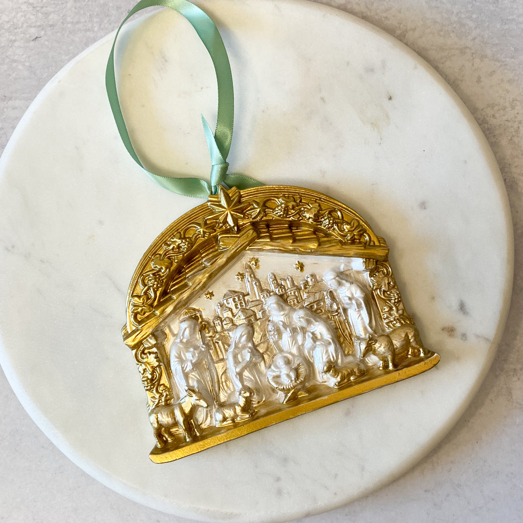 Nativity City Gold Leaf Ornament