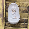 Praying Girl Font in White with Gold Highlights 4.5"