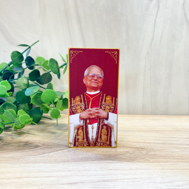Pope Leo XIV Wood Block