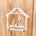 Wood Frame Nativity Ornament 4.75x3.75