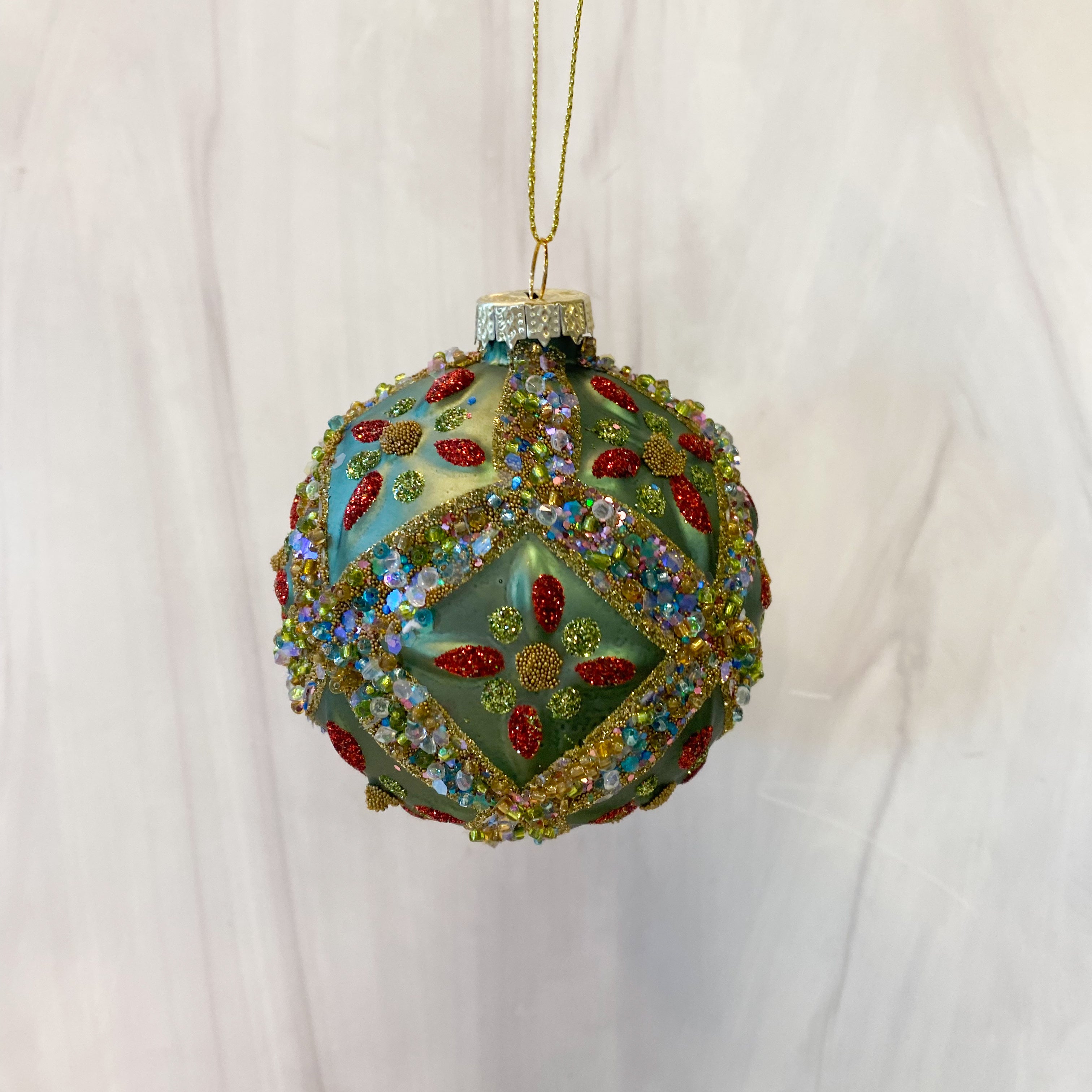 Lavish Ball Ornament, 4 Asst, Glass, 3.25"