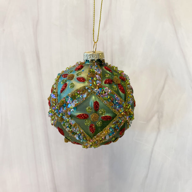 Lavish Ball Ornament, 4 Asst, Glass, 3.25"