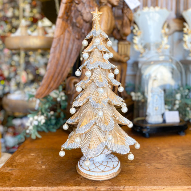 18" Gold Tree with Pearls