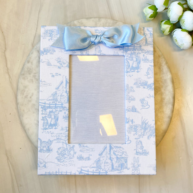 4x6 Frame with Peter Rabbit Toile & Satin Bow