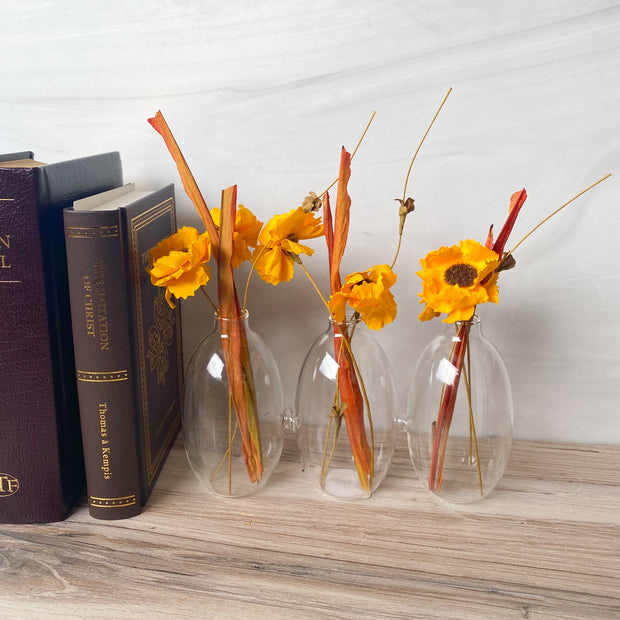 Vase Trio with Gold Rim, Glass