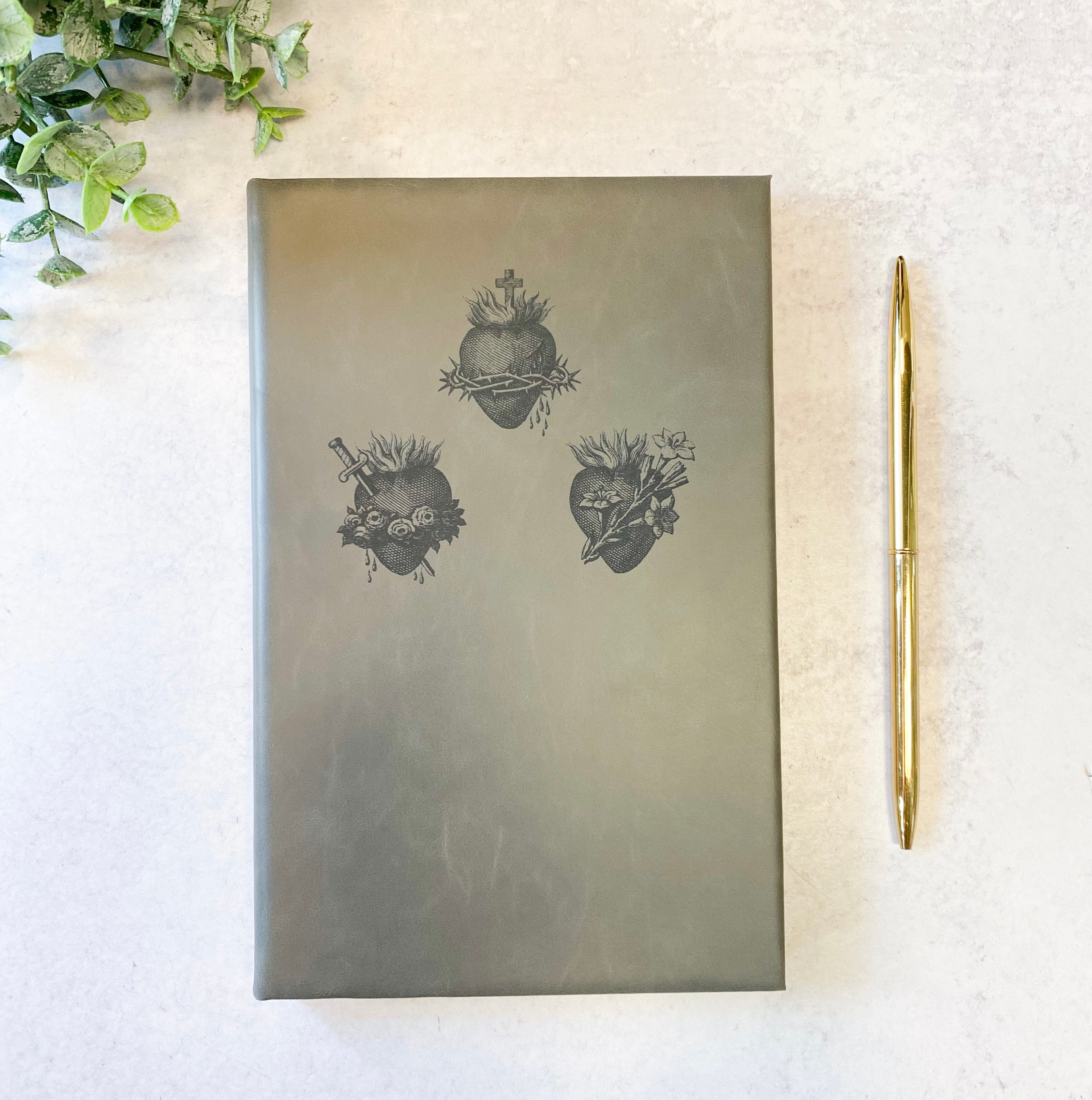 Three Hearts of the Holy Family Journals - Vegan Leather, Lined