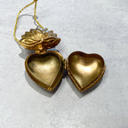 Heart Locket Ornament Antique Gold