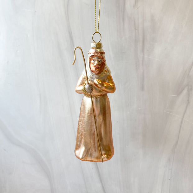 5-1/4"H Glass Nativity Ornament Multi Color, 3 Styles