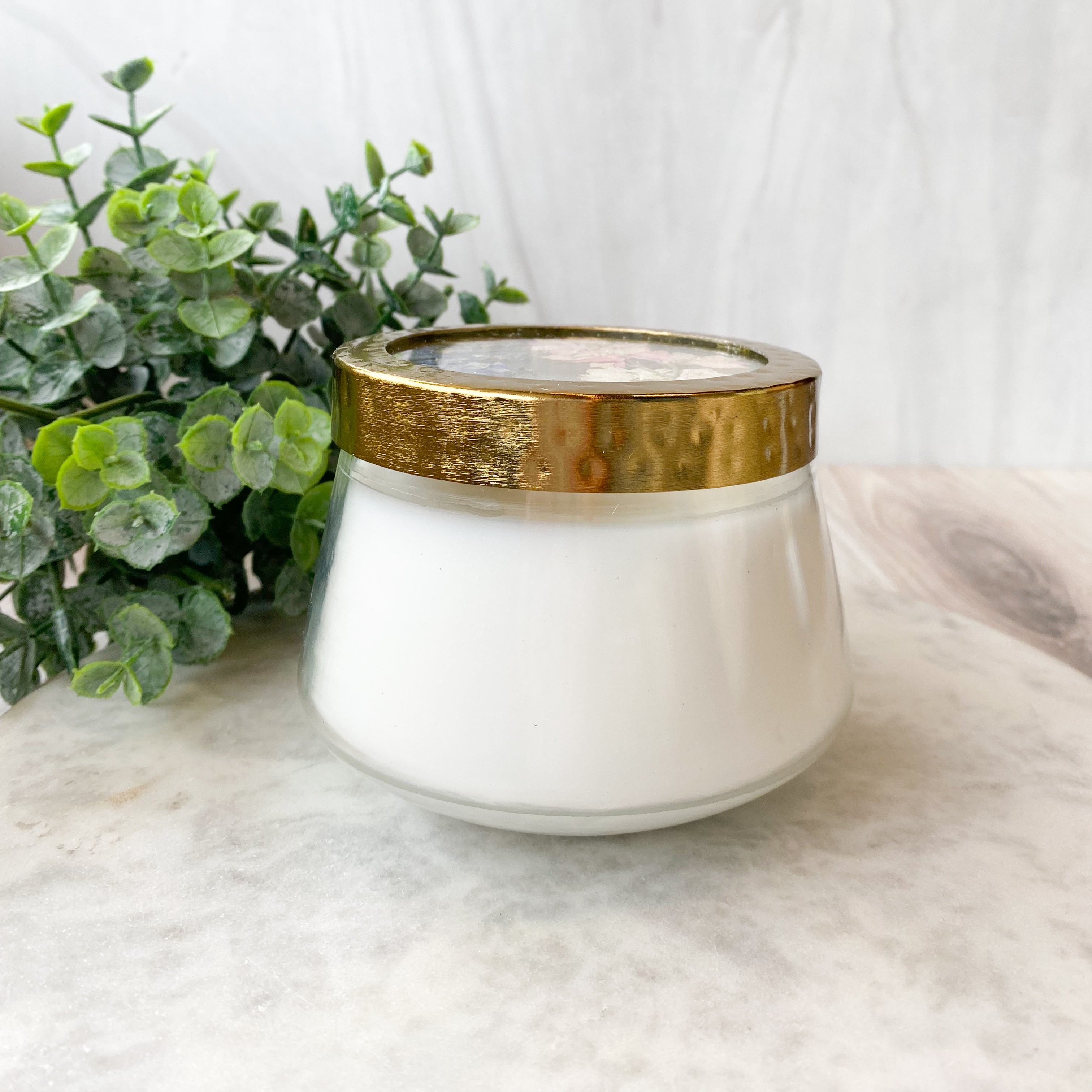 Little Flower Roman Lavender Pressed Floral Candle-Medium
