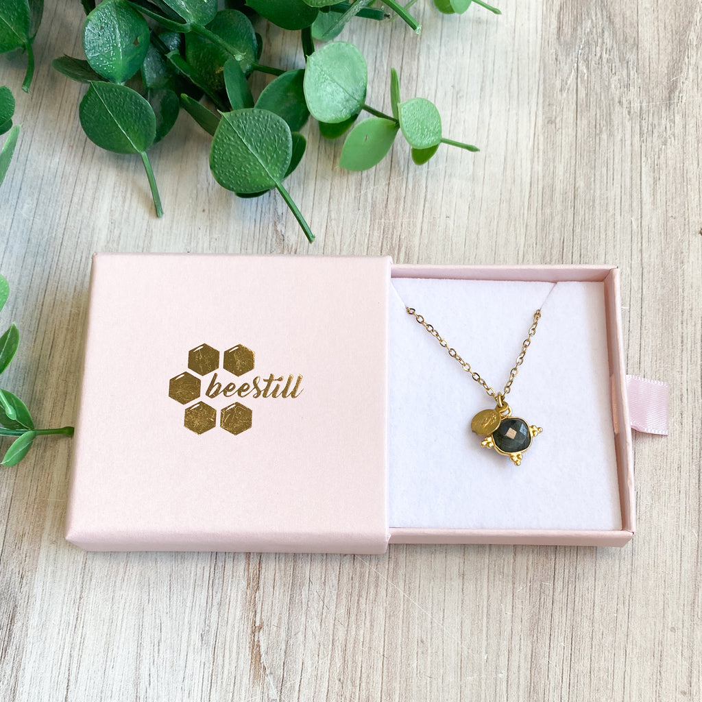 Small Stone with Petite Vintage Medal