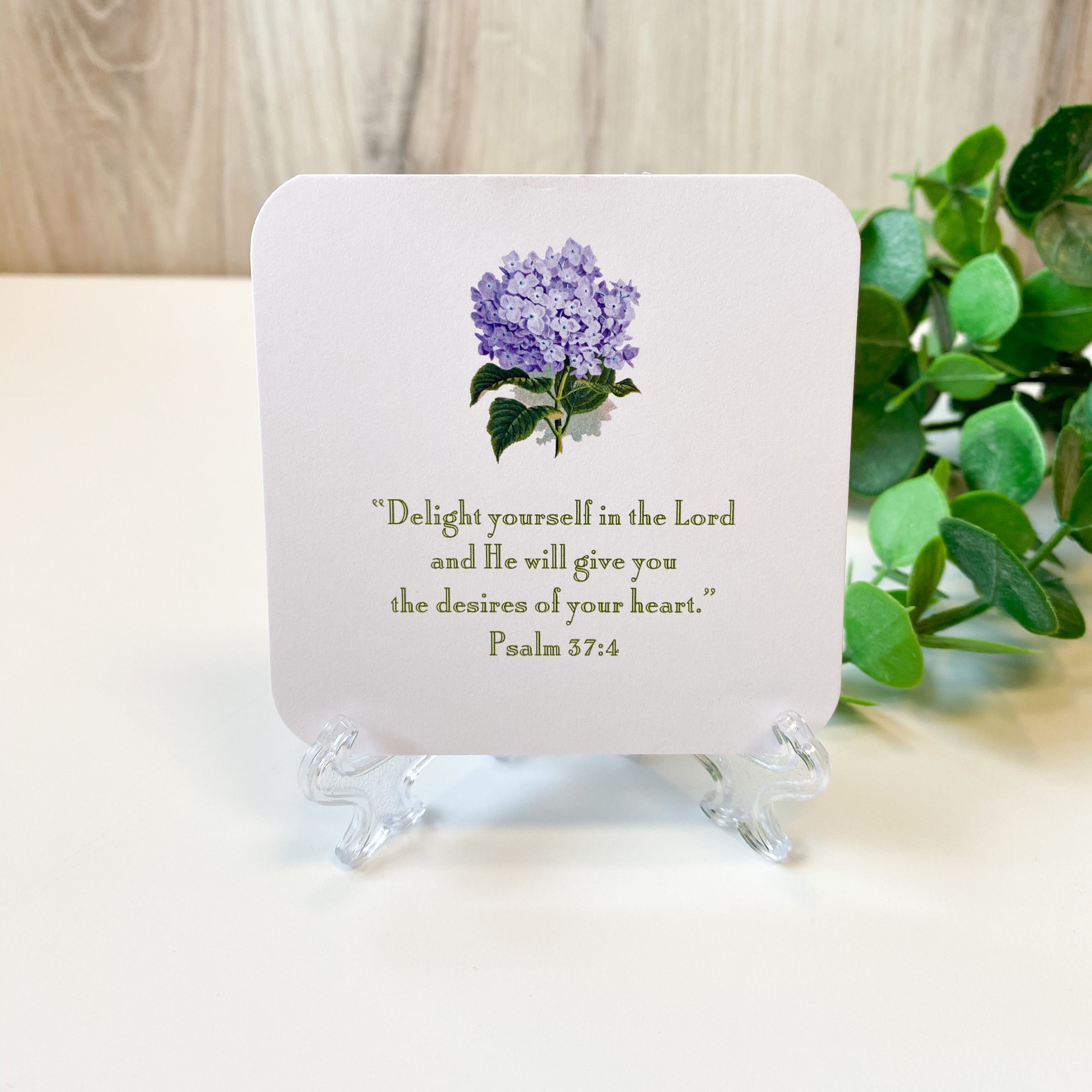 Verse Card/Easel - Hydrangea - 24 Verses