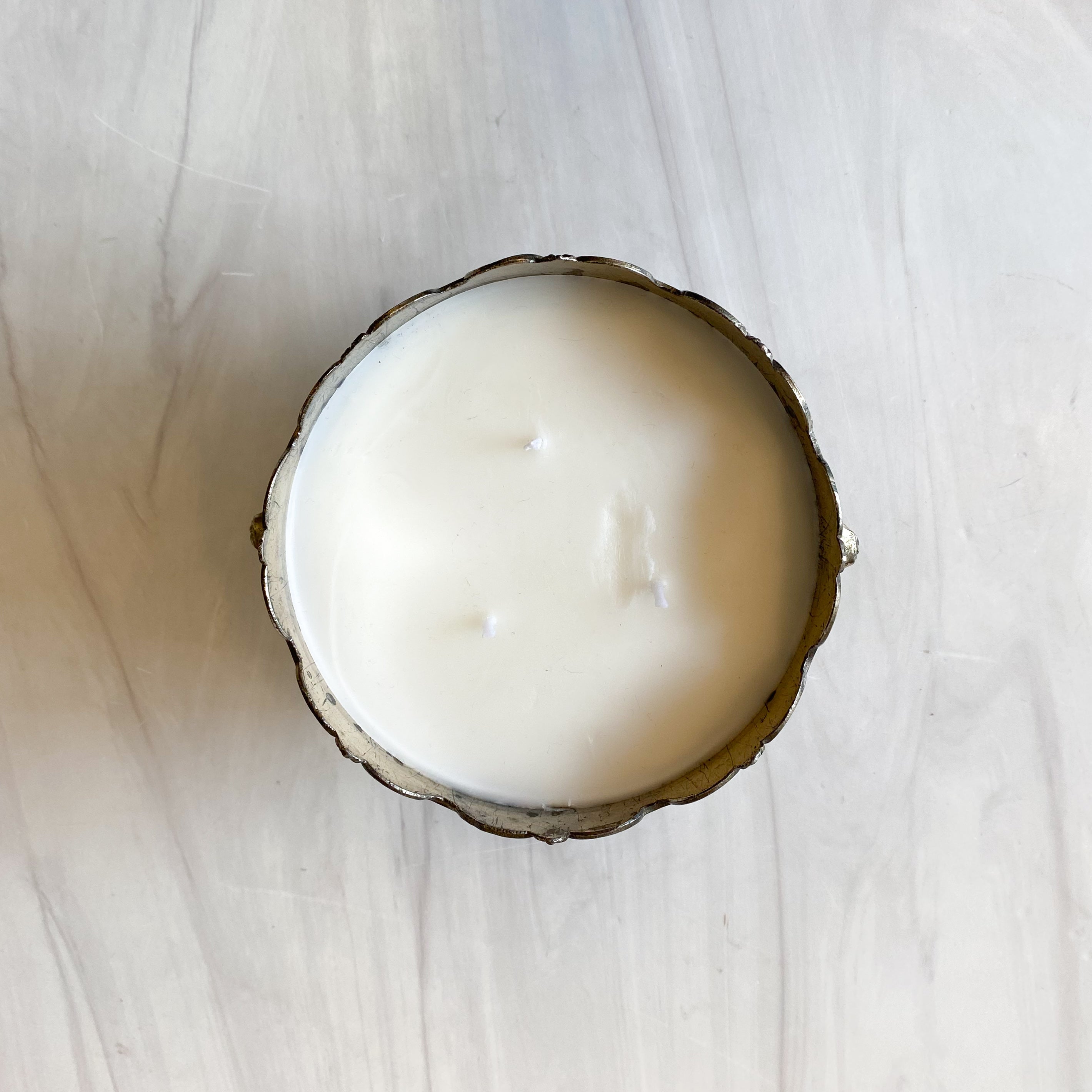 Bella's Candle Large Silver Lion Bowl Candle (French Quarter Gardenia)