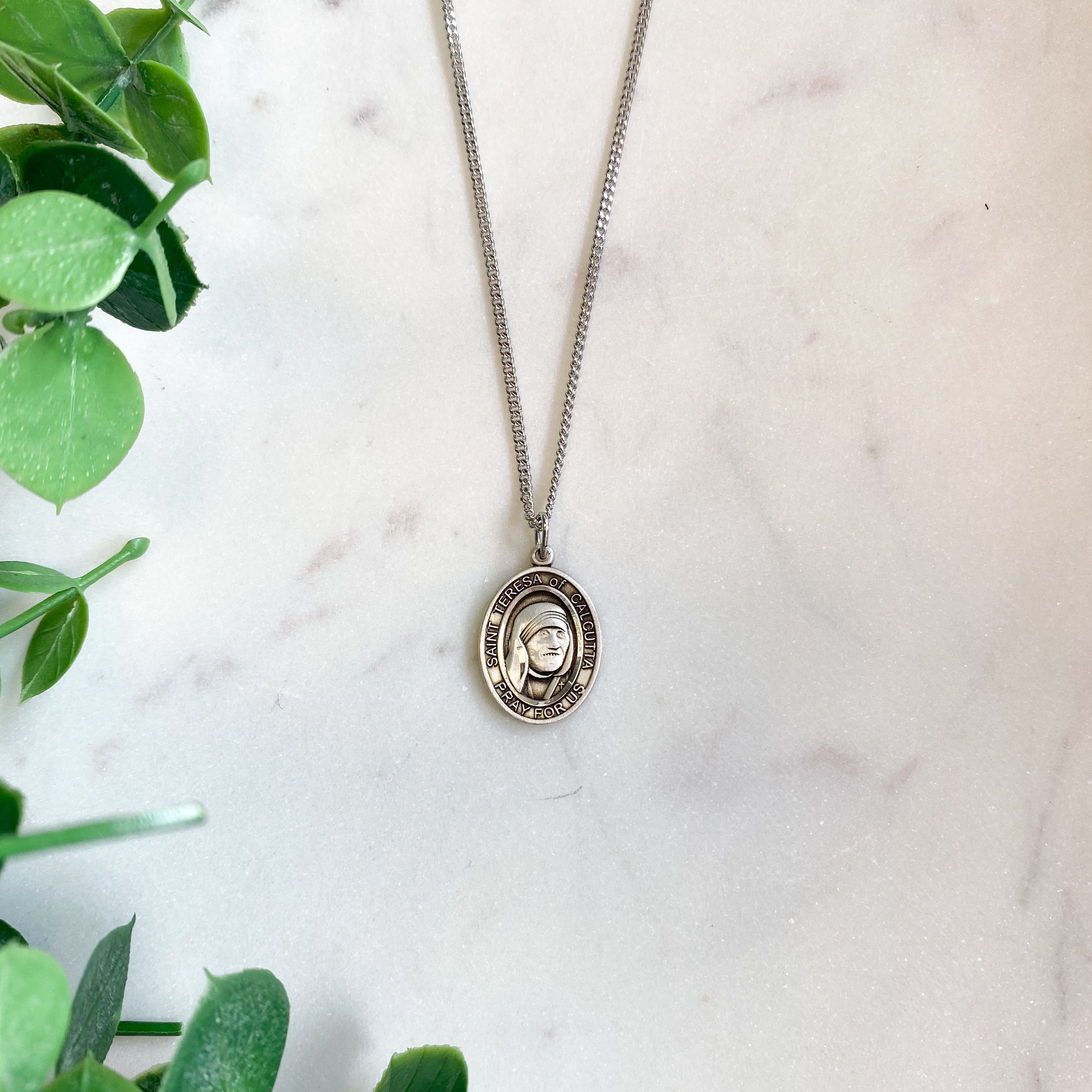 Sterling Silver St. Teresa of Calcutta Necklace