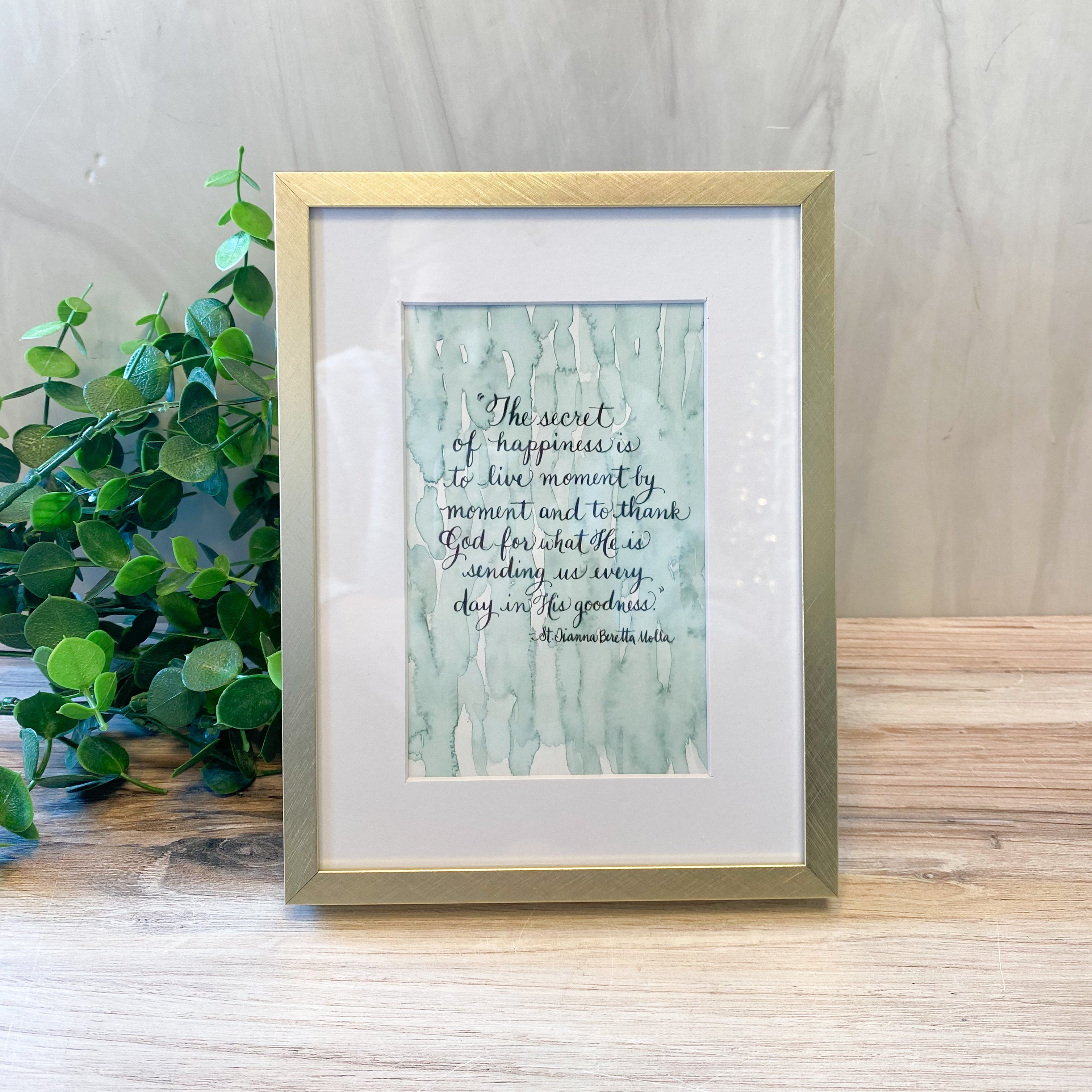 Secret of Happiness Quote Print