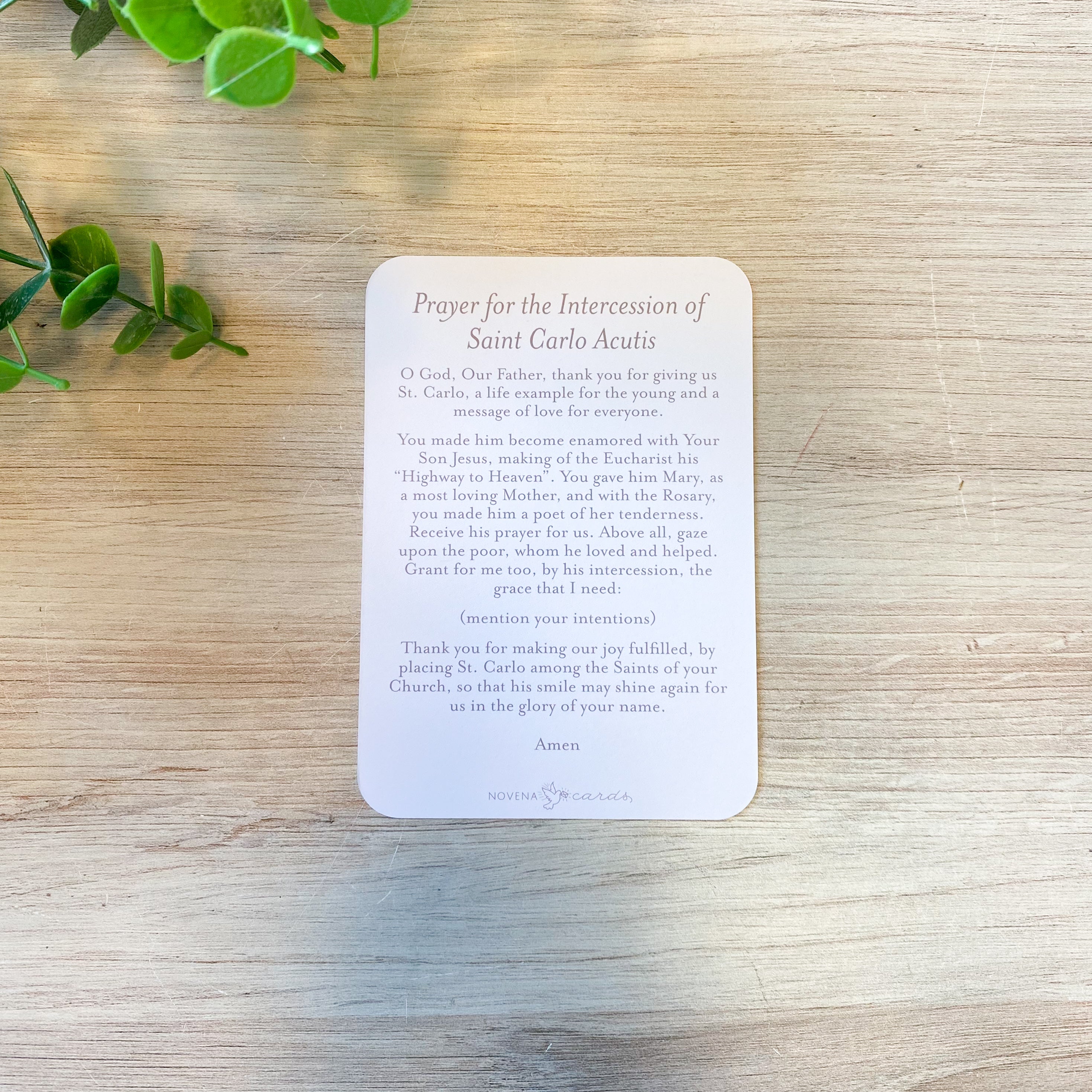 St. Carlo Acutis Prayer Card | Blue