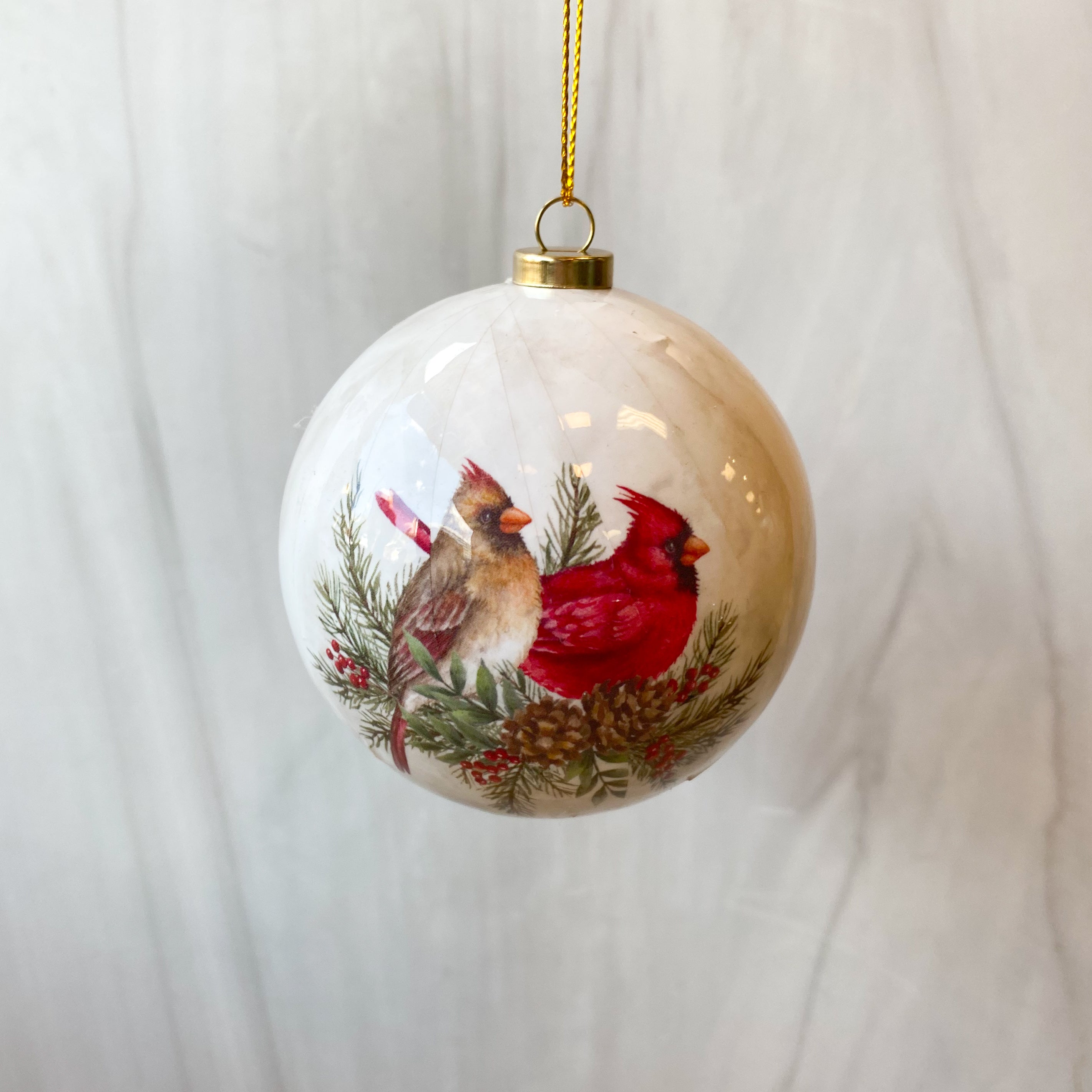 3" Assorted Cardinal Chorus Paper Mache Ornament