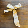 Taffeta Gold Foil, O Holy Night, White ribbon pick