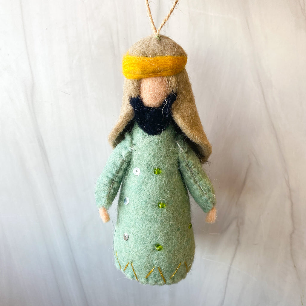 4"H-6-1/2"H Wool Felt Wise Man/Baby Jesus Ornament, 3 Styles