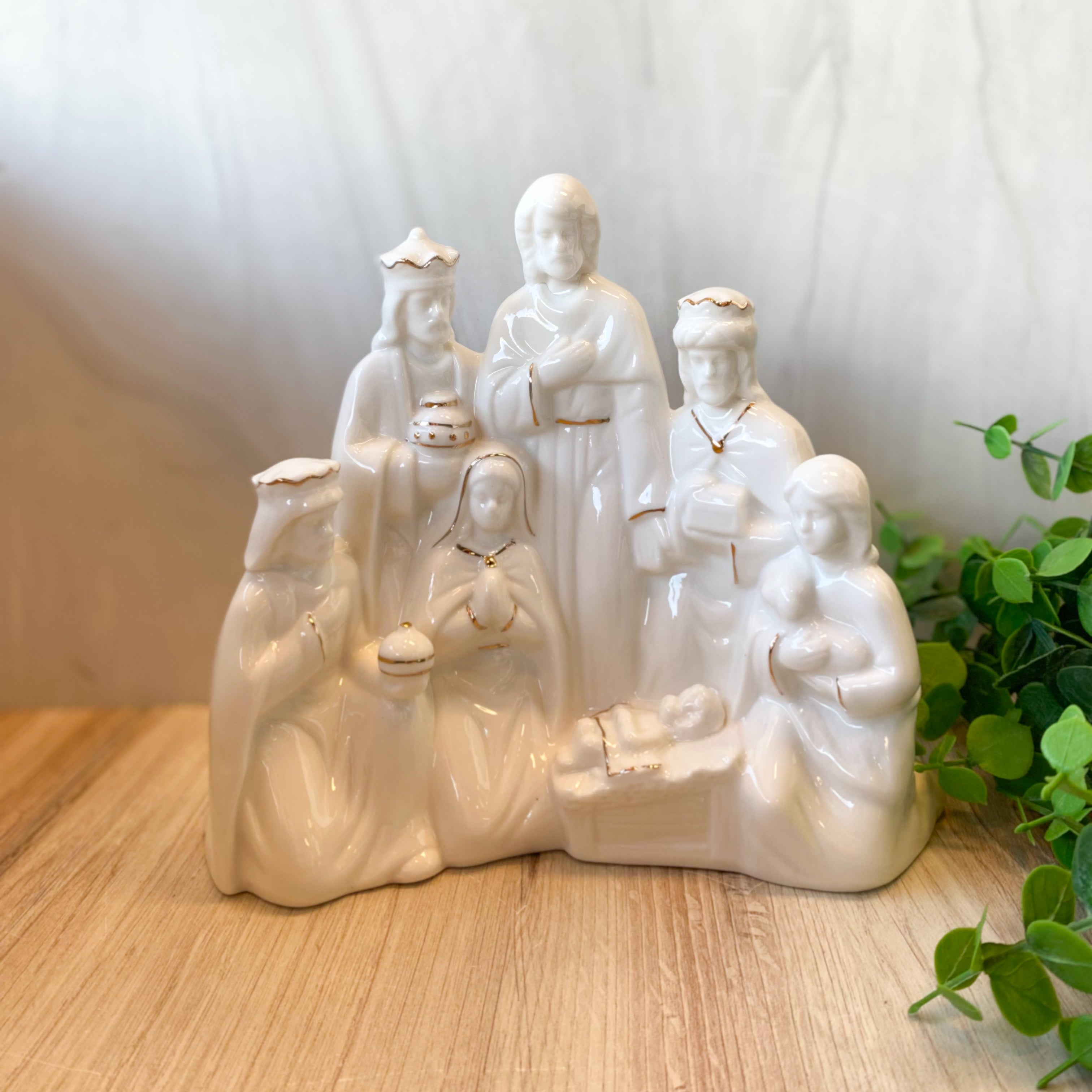 Ceramic LED Holy Nativity Figure