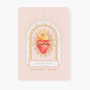 Efficacious Novena to the Sacred Heart Prayer Card | Beige