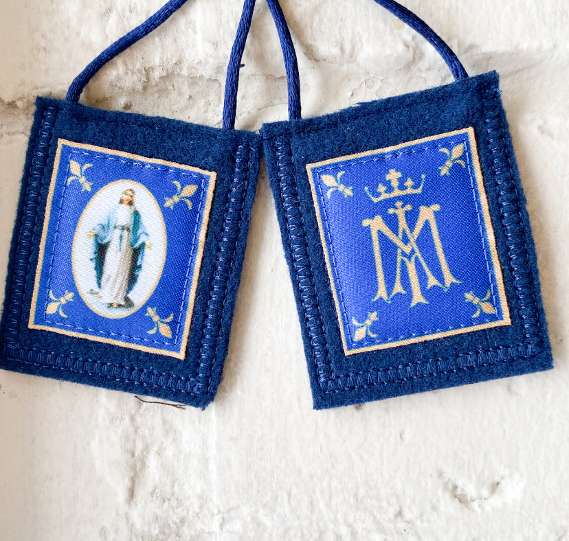 Our Ladys Genuine Blue Wool Scapular