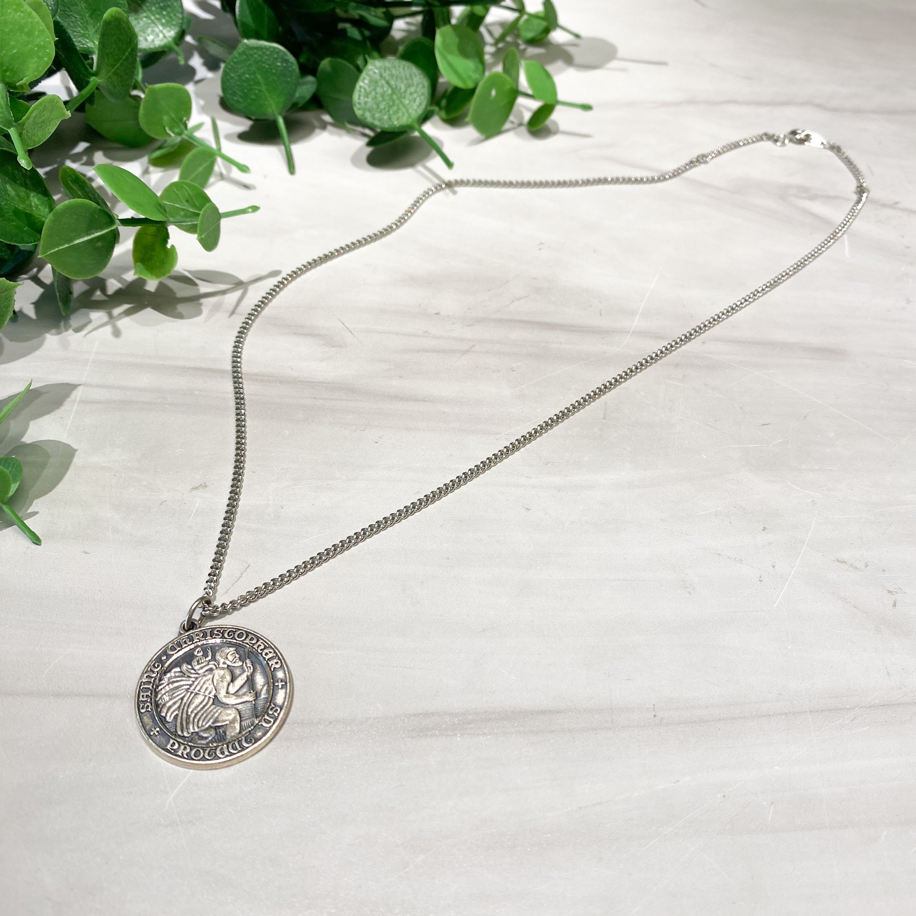 St. Christopher (large) Sterling Medal & Necklace
