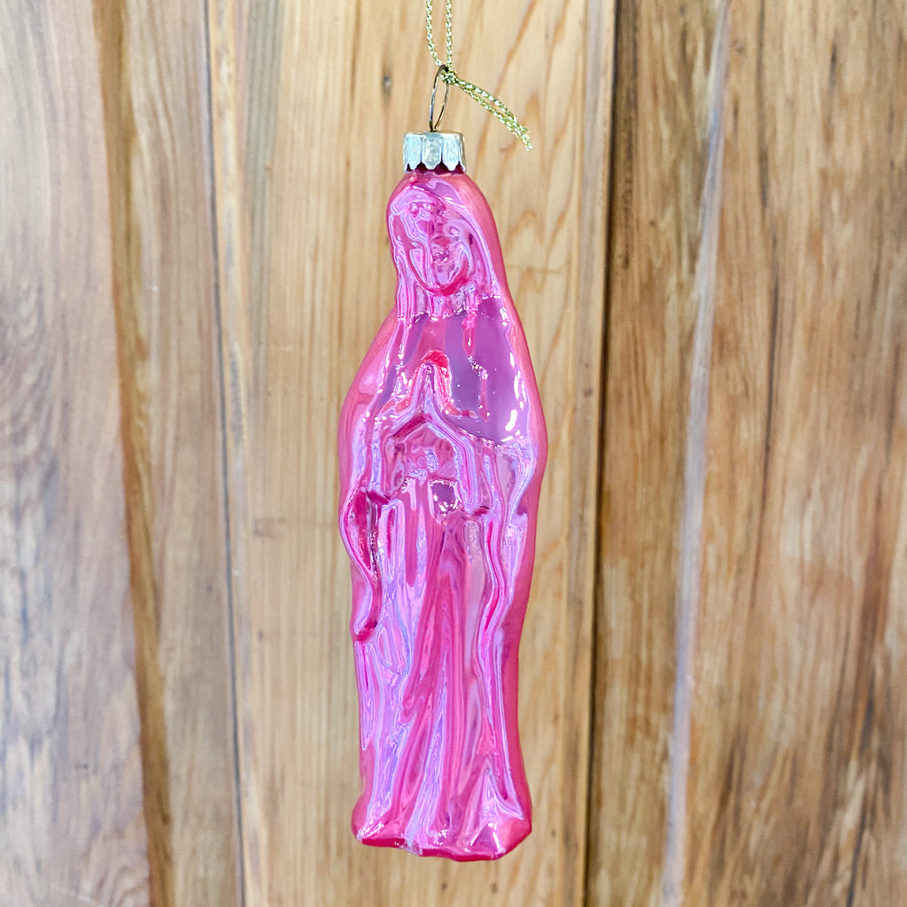 Glass Mary Ornament 5"H, 3 colors