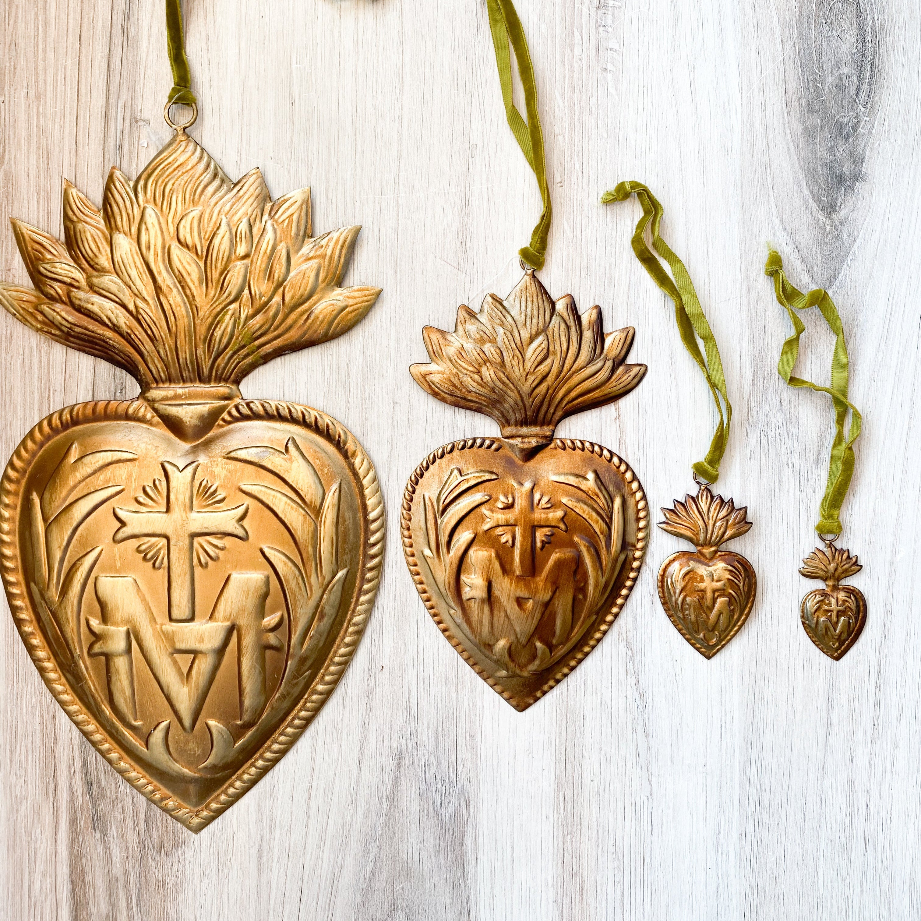 To Jesus Through Mary Sacred Heart Ornaments