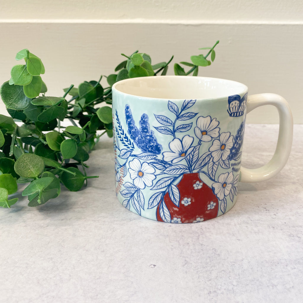 3-1/2" RD x 3" Stoneware w Flowers