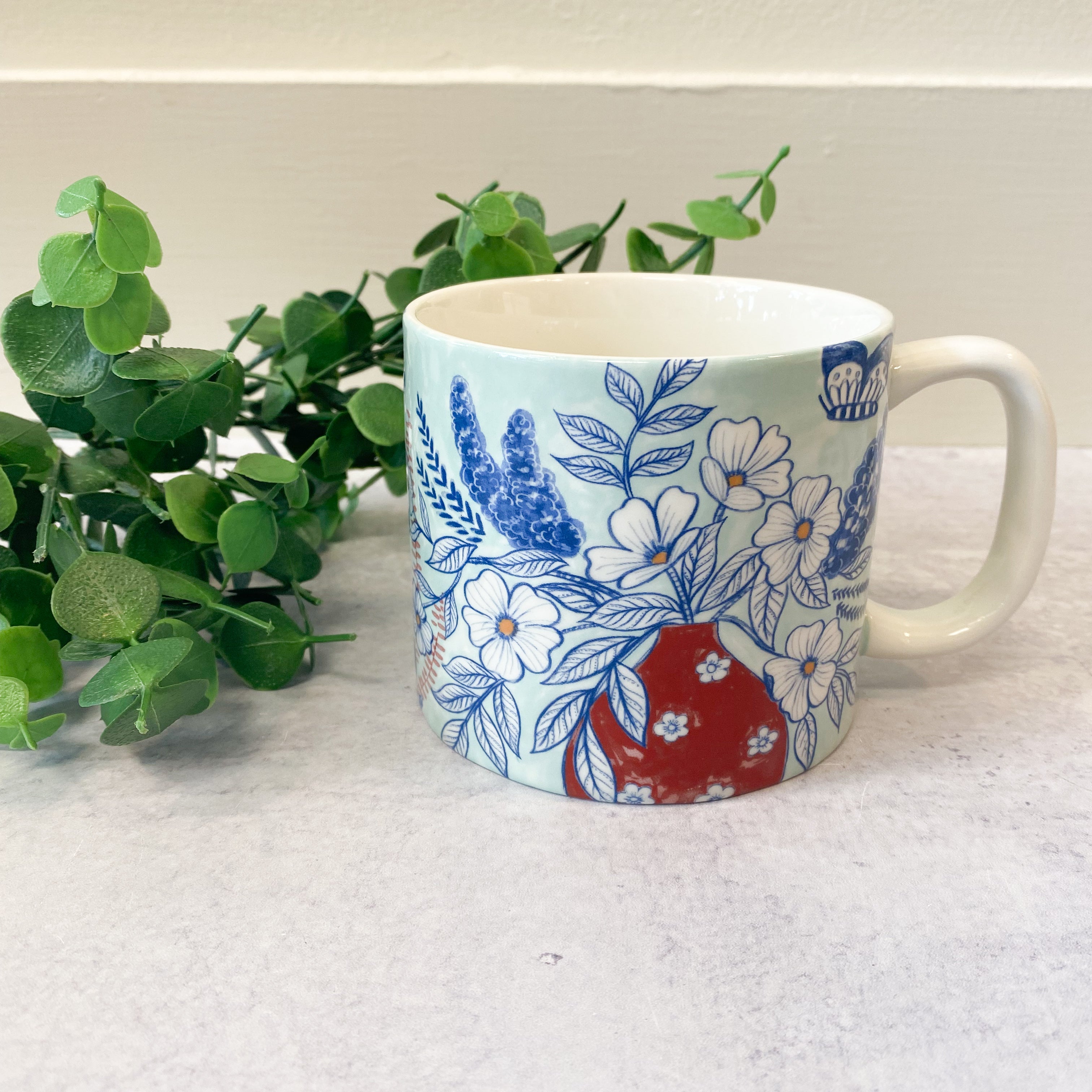 3-1/2" RD x 3" Stoneware w Flowers