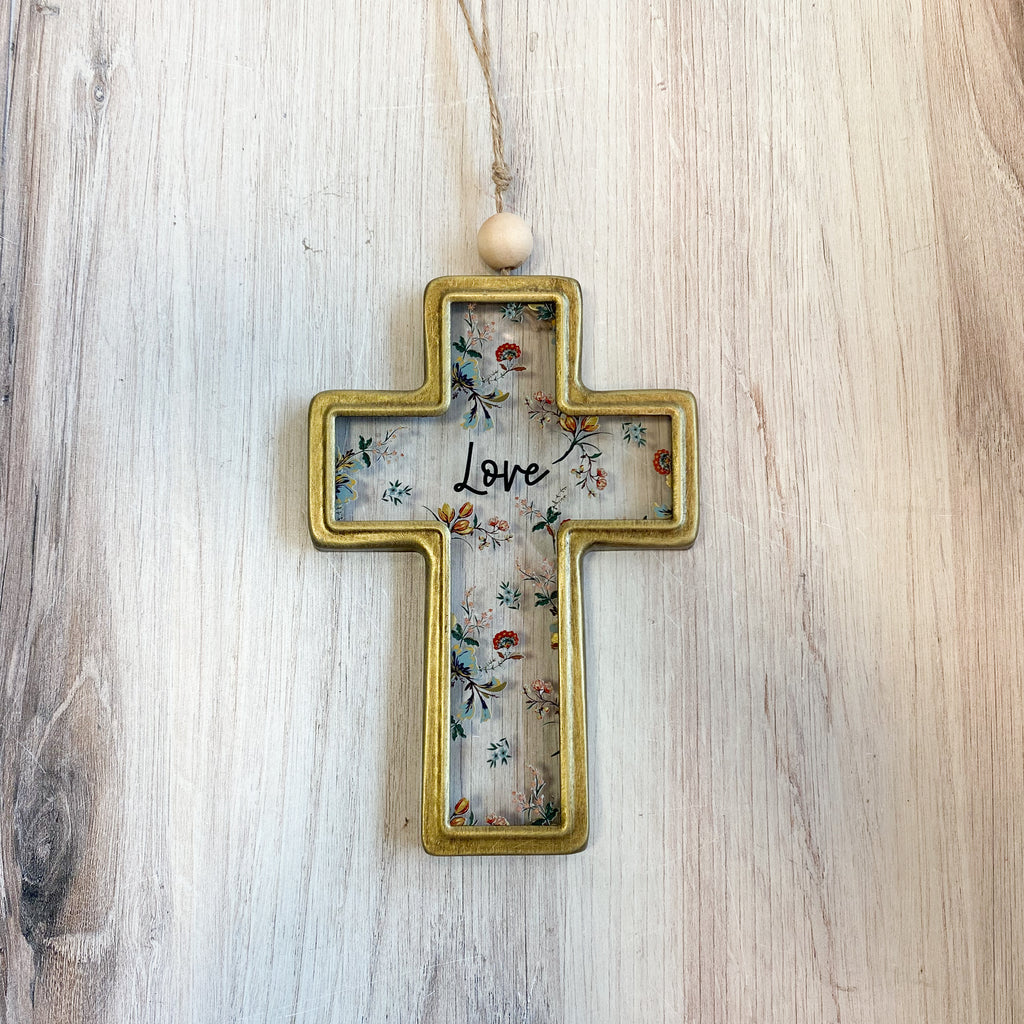 Floral Cross Ornament - Love / Hope / Faith