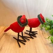 5"L x 4-1/2"H Cast Iron Cardinal w Wreath, 2 Styles