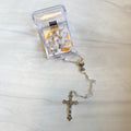 5mm Hematite Imitation Pearl Glass Bead Rosary, Boxed