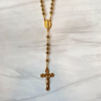 Gold Finished Metal Bead Rosary