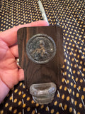 Antique French Wooden St. Therese of Lisieux Holy Water Font