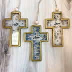 Floral Cross Ornament - Love / Hope / Faith