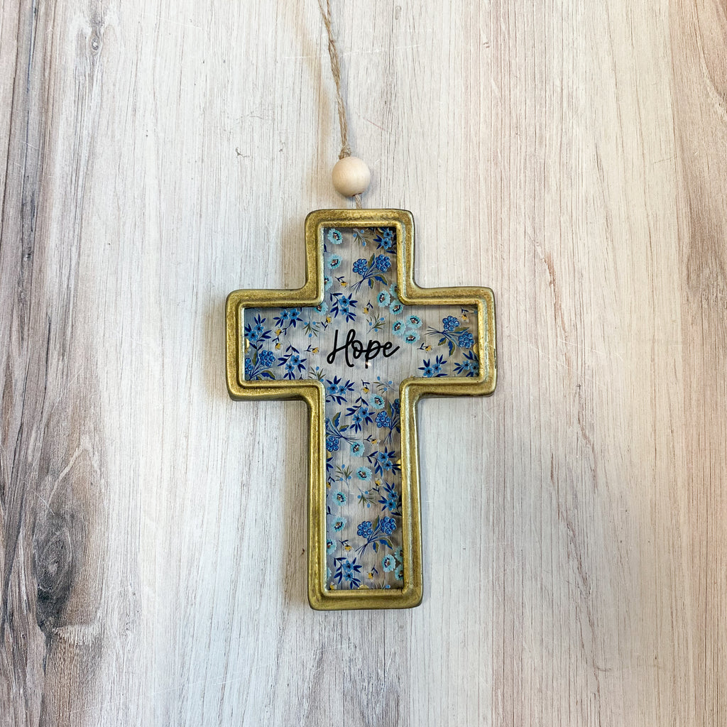 Floral Cross Ornament - Love / Hope / Faith