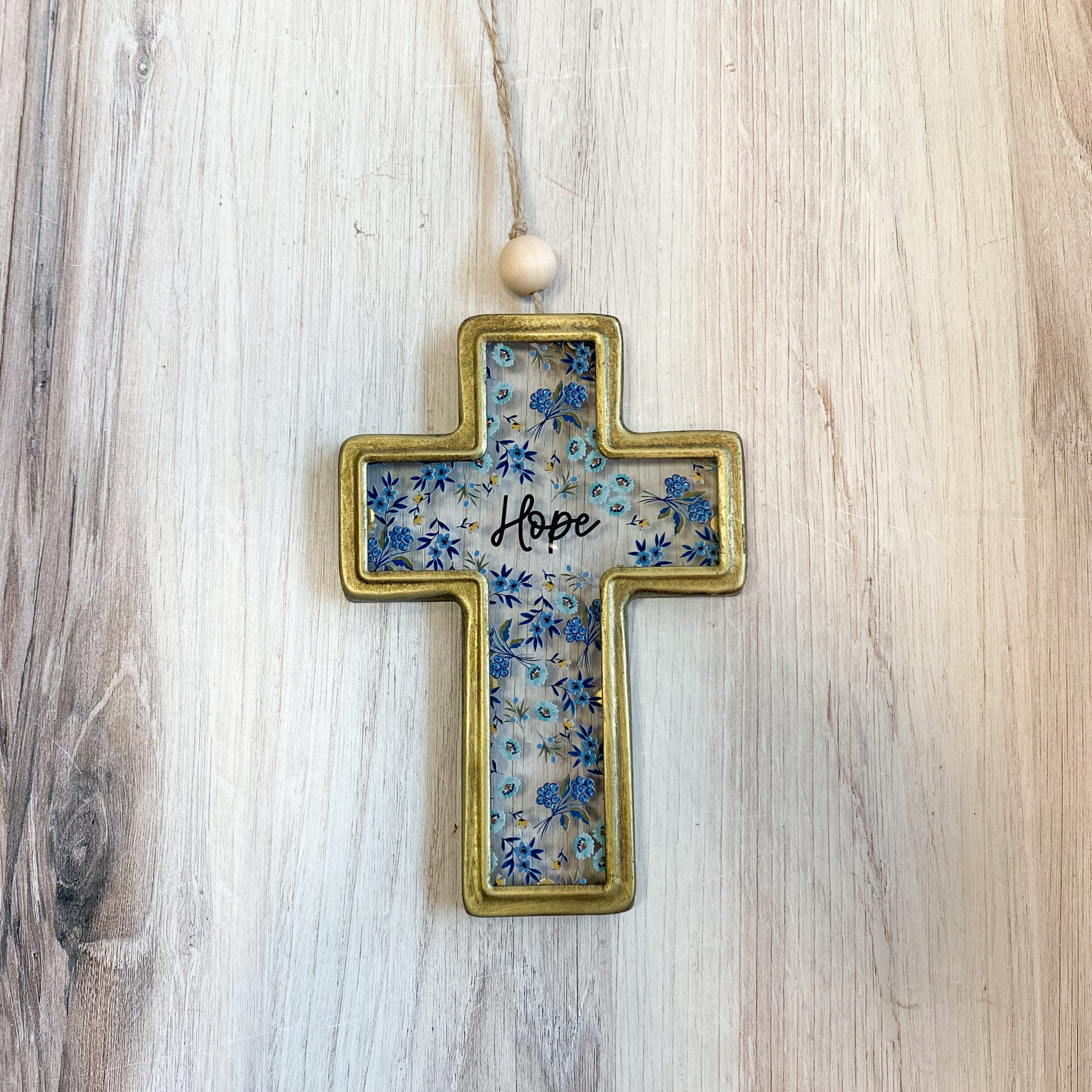 Floral Cross Ornament - Love / Hope / Faith