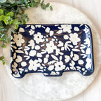 Navy Floral Double Spoon Rest