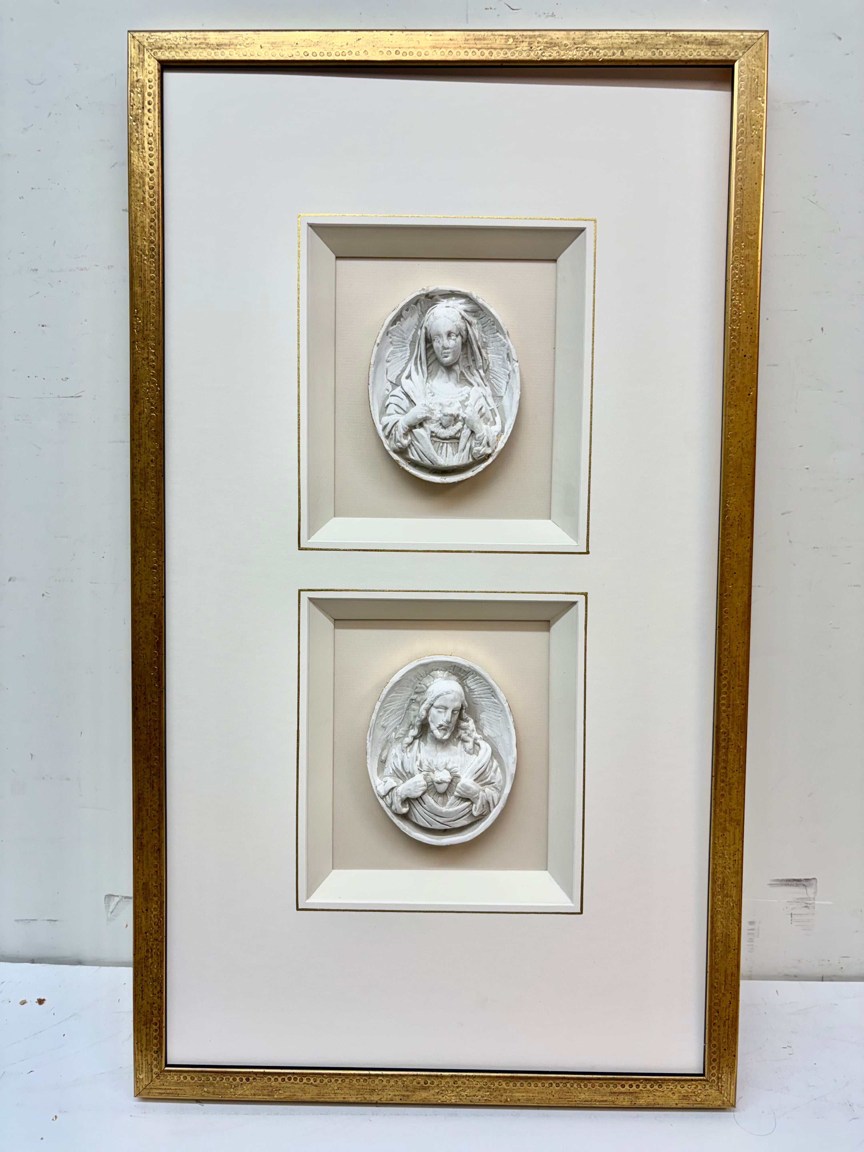 Immaculate Heart of Mary and Sacred Heart of Jesus Framed Together