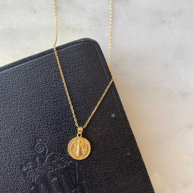 18K Gold Plated St. Benedict Necklace