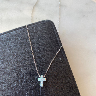 SS Shimmer Hanging Cross Necklace