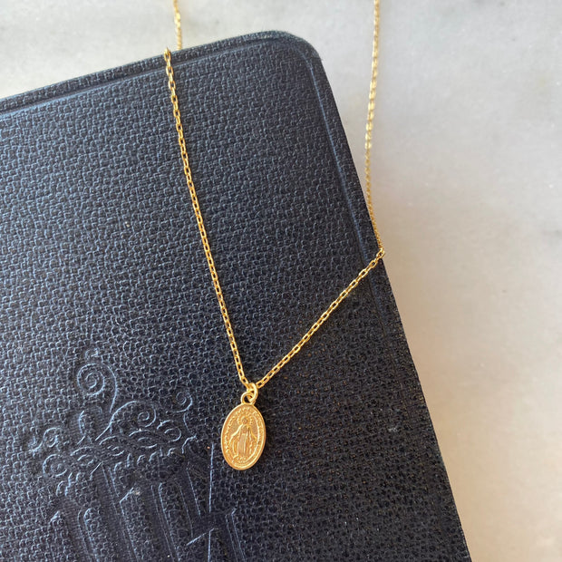 18K Gold Plated Miraculous Medal Necklace