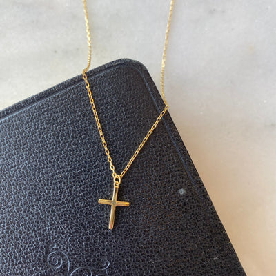 18K Gold Plated Adjustable Cross Necklace