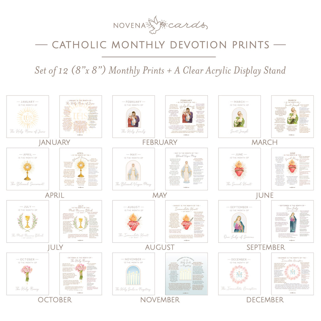 Catholic Monthly Devotion Prints