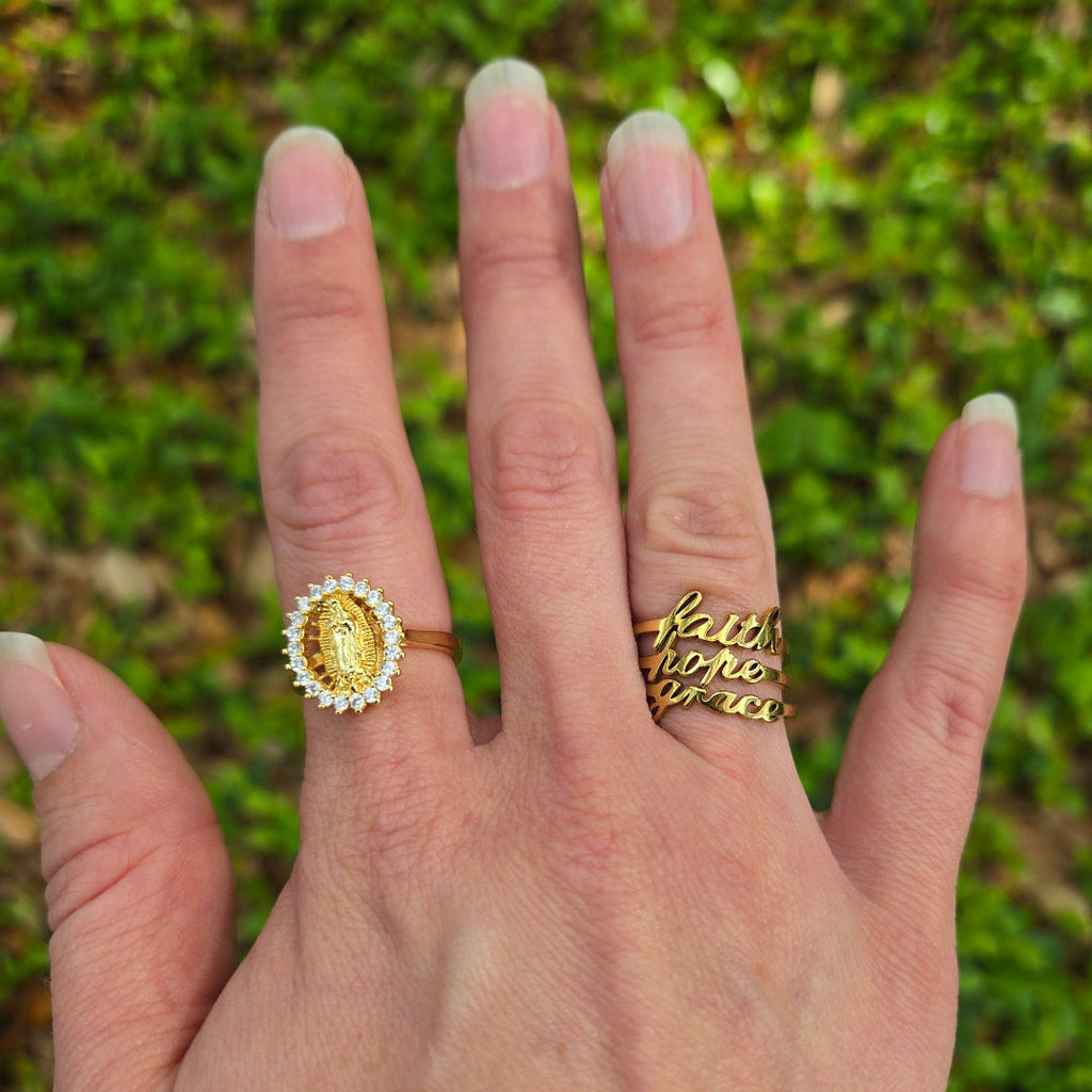 Our Lady of Guadalupe Gold Ring
