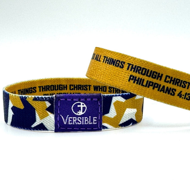 Team Camo/ Philippians 4:13 Wristband