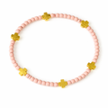 CK Shoreline Bracelet 6" (Cotton Candy Pink with Gold Cross)
