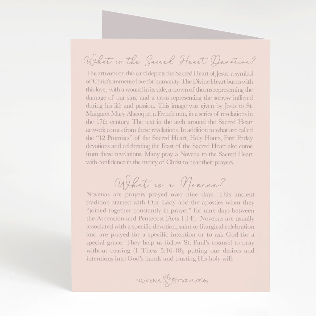 Sacred Heart Novena Card | Beige - Single Card