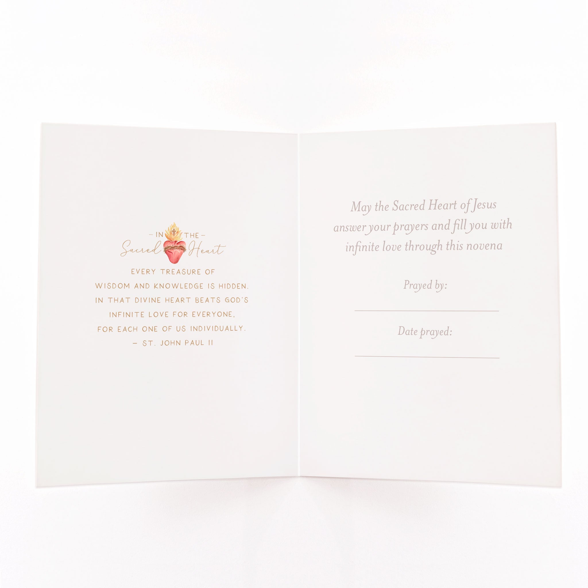 Sacred Heart Novena Card | Beige - Single Card